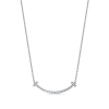 Tiffany T Smile medium pendant White gold with diamonds